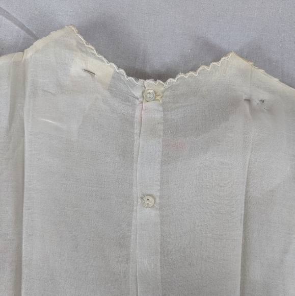 Vintage NEW Baby Dress Slip Sheer 2-Piece Hand Embroidery Hudson's Detroit - Picture 4 of 13
